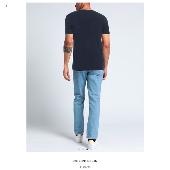 NEW Philipp Plein Navy Blue Luxury Cotton Tee - Picture 3 of 6